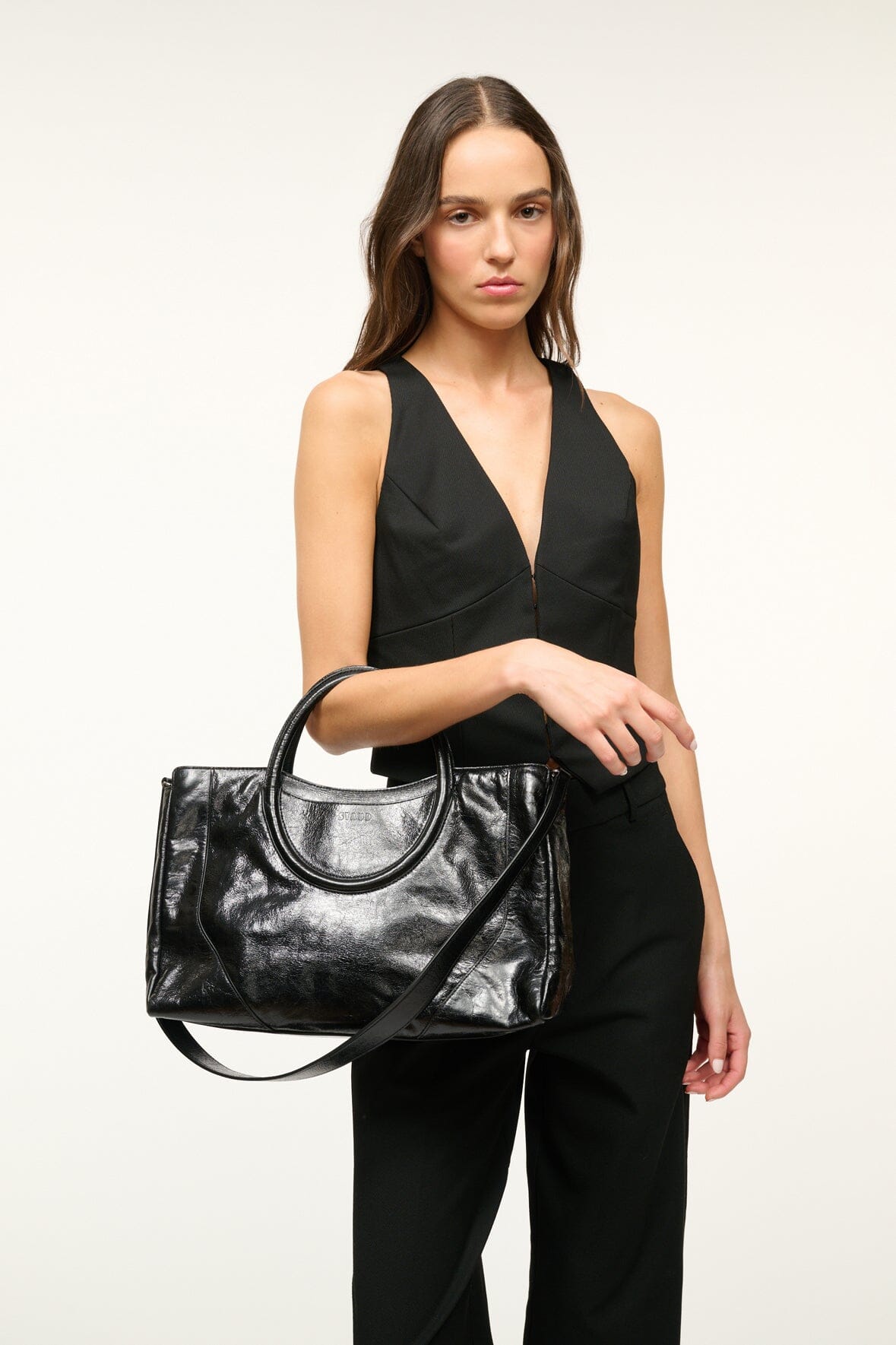 STAUD MAUDE SATCHEL BLACK