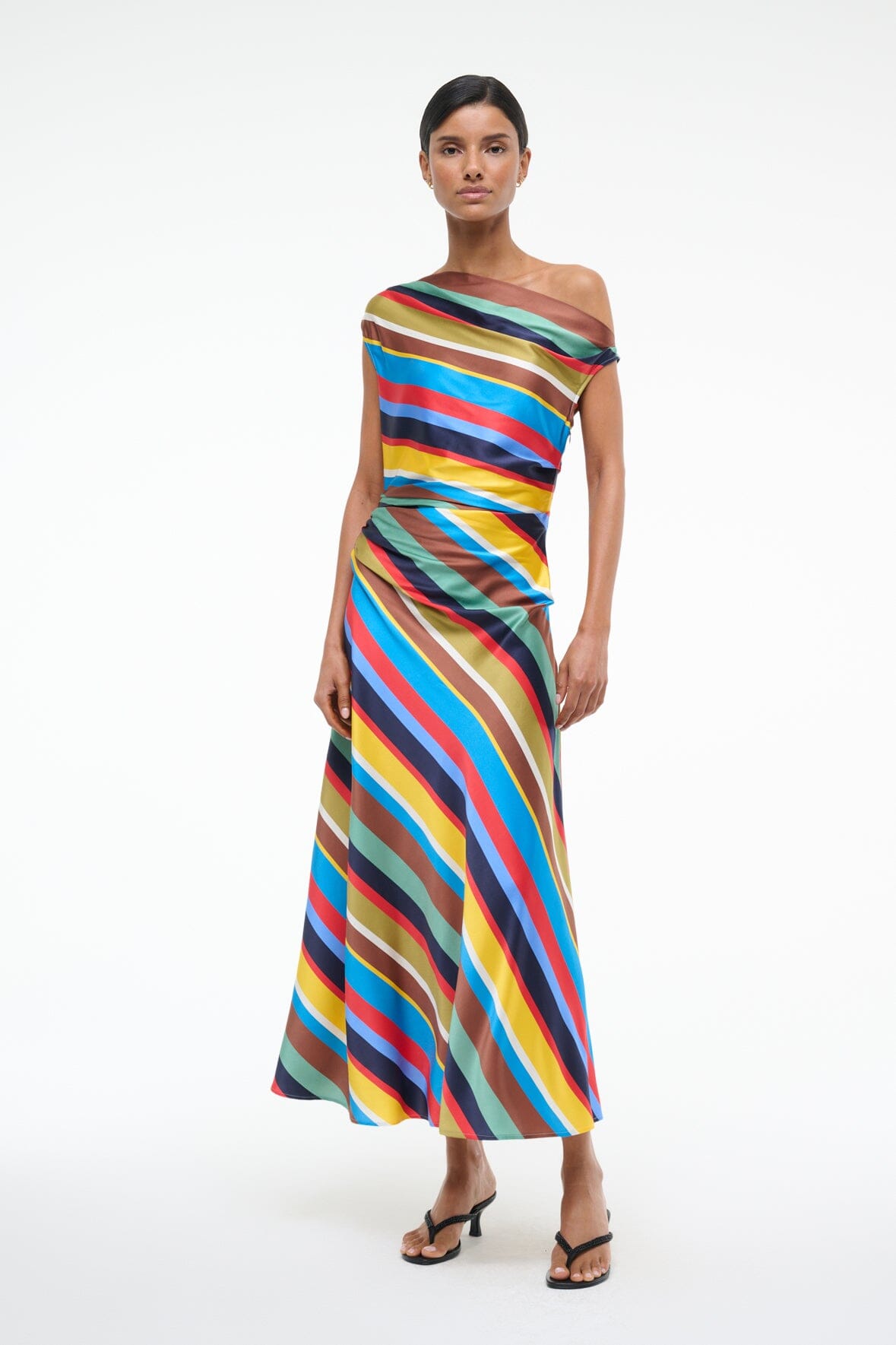 Image PHARE SILK DRESS | MARKET STRIPE 3 of 6 and Clicking this image will trigger a zoom pop-up