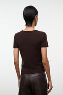 EASY CASHMERE TEE | DARK CHOCOLATE DARK CHOCOLATE / XS