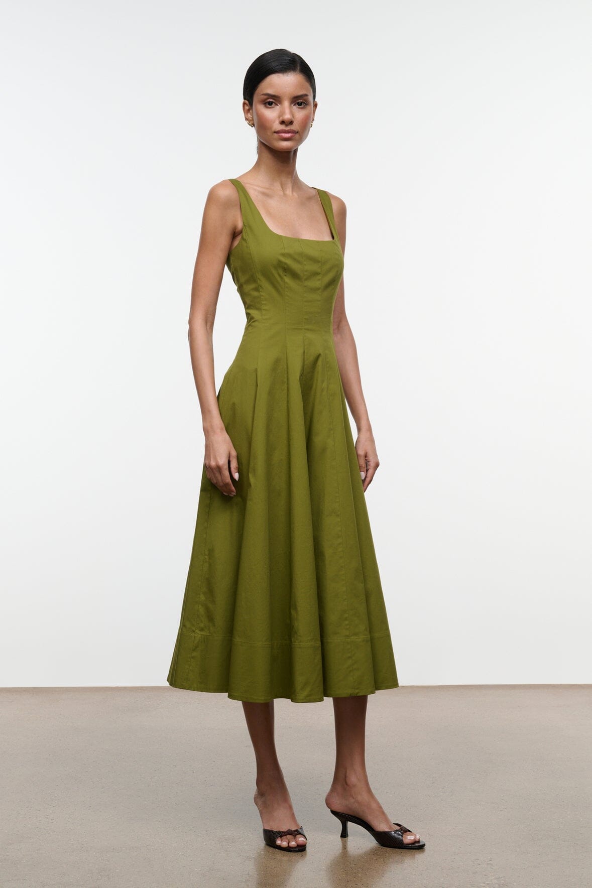 STAUD, Wells Dress in Pear, Size 14