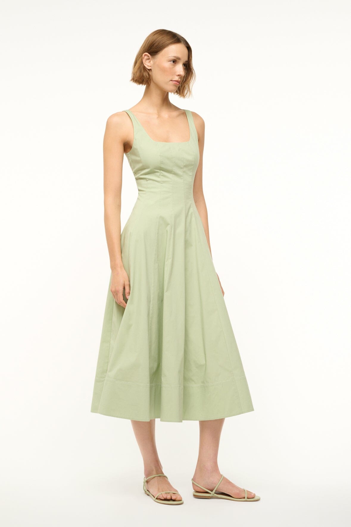 Image WELLS DRESS | PALE JADE 2 of 6 and Clicking this image will trigger a zoom pop-up