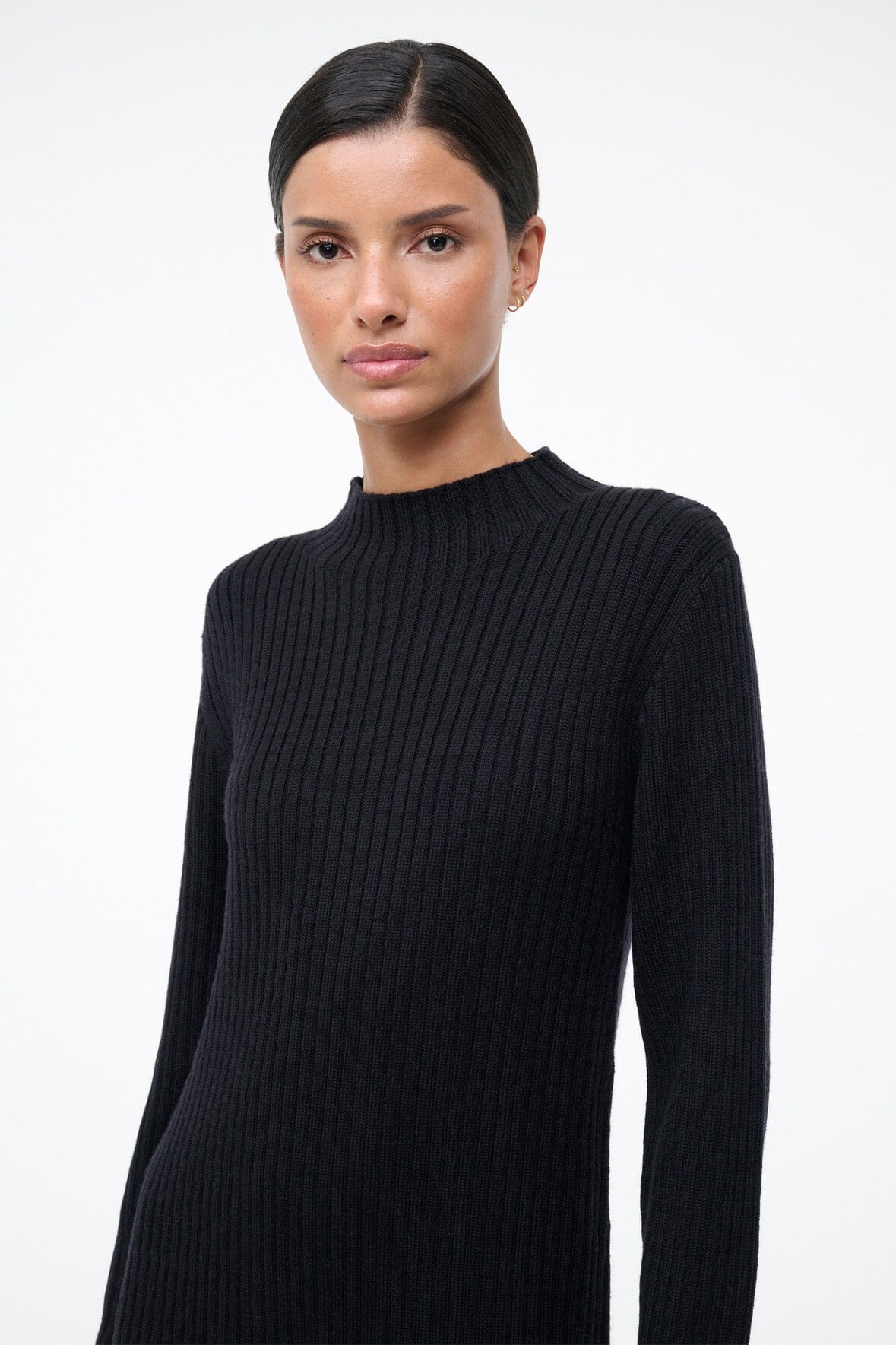STAUD, Willow Sweater Dress in Black, Size XL STAUD, Willow Sweater Dress in Black, Size XL