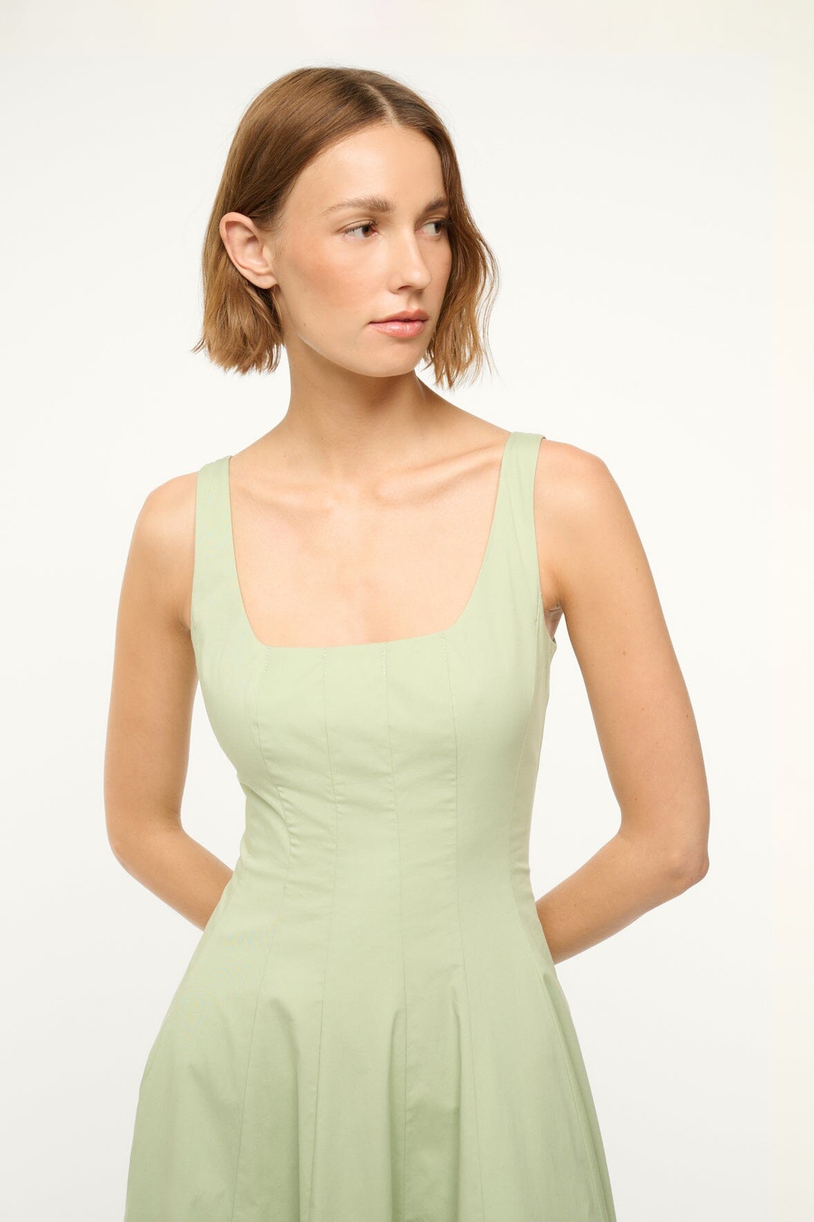 Image WELLS DRESS | PALE JADE 4 of 6 and Clicking this image will trigger a zoom pop-up