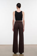 Dark brown wide-leg DEAN jeans back view with waistband and back patch pockets