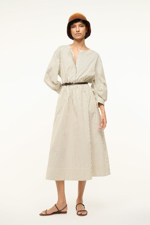 Go to CAFU DRESS IVORY DARK OAK MICRO STRIPE view 1