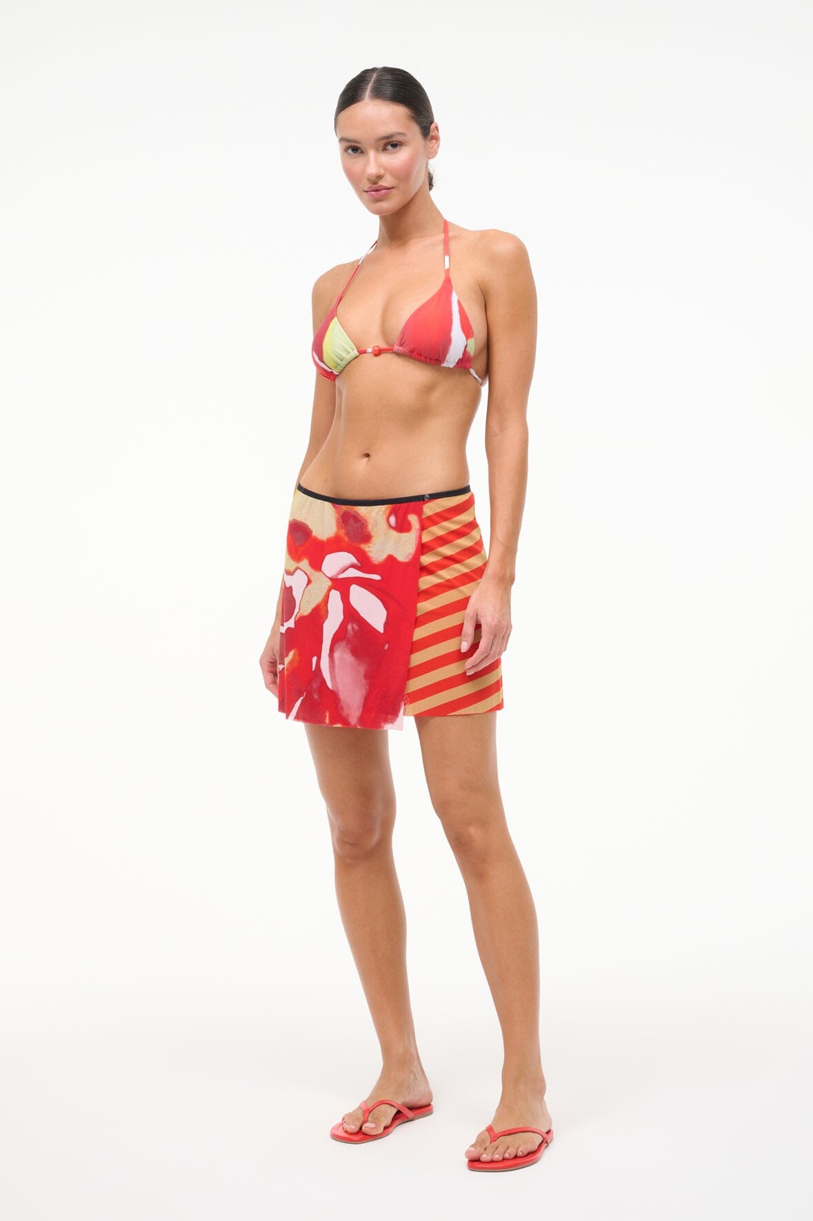 STAUD SANDS MESH SKIRT RED ZONE