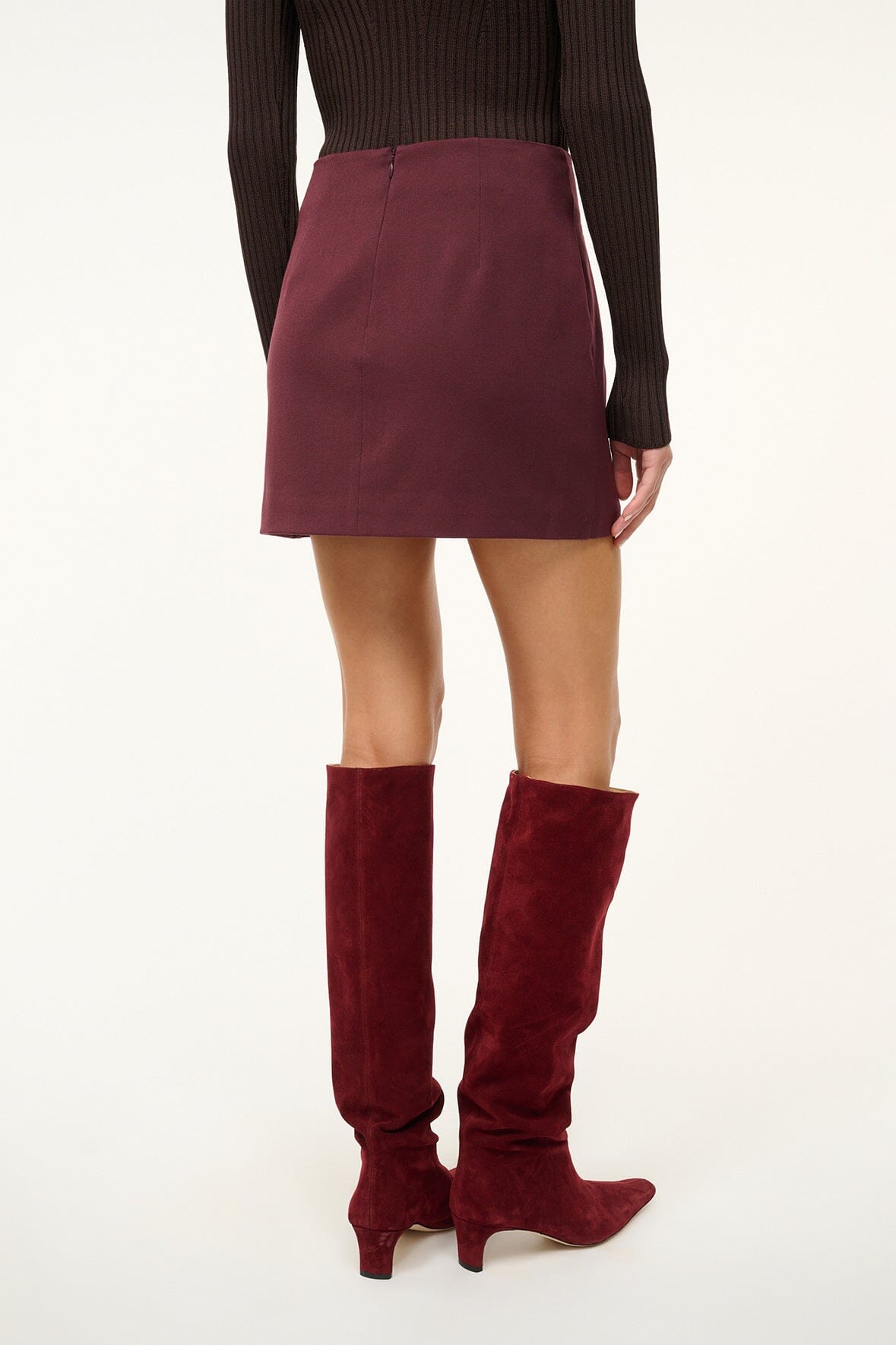 Image ANNETTE SKIRT | MERLOT 4 of 5 and Clicking this image will trigger a zoom pop-up