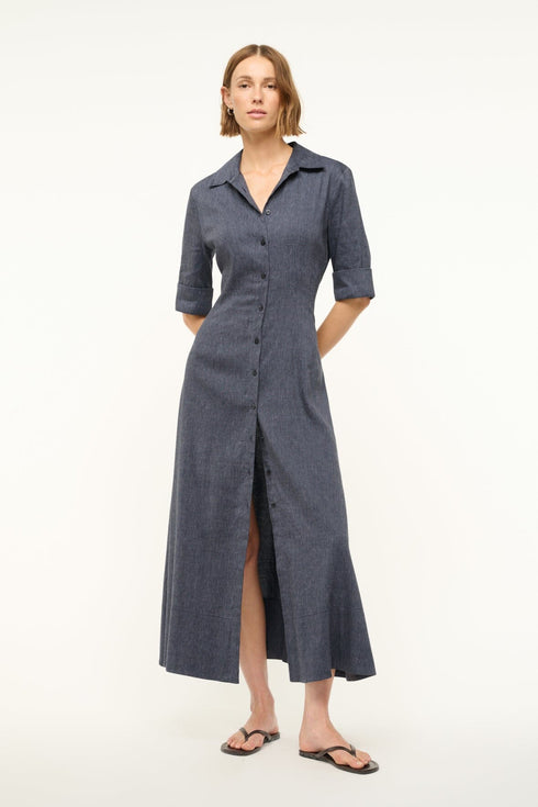 Go to JOAN LINEN DRESS CHAMBRAY view 2