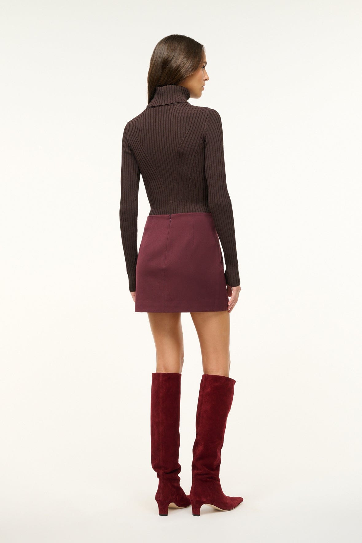 Image ANNETTE SKIRT | MERLOT 3 of 5 and Clicking this image will trigger a zoom pop-up