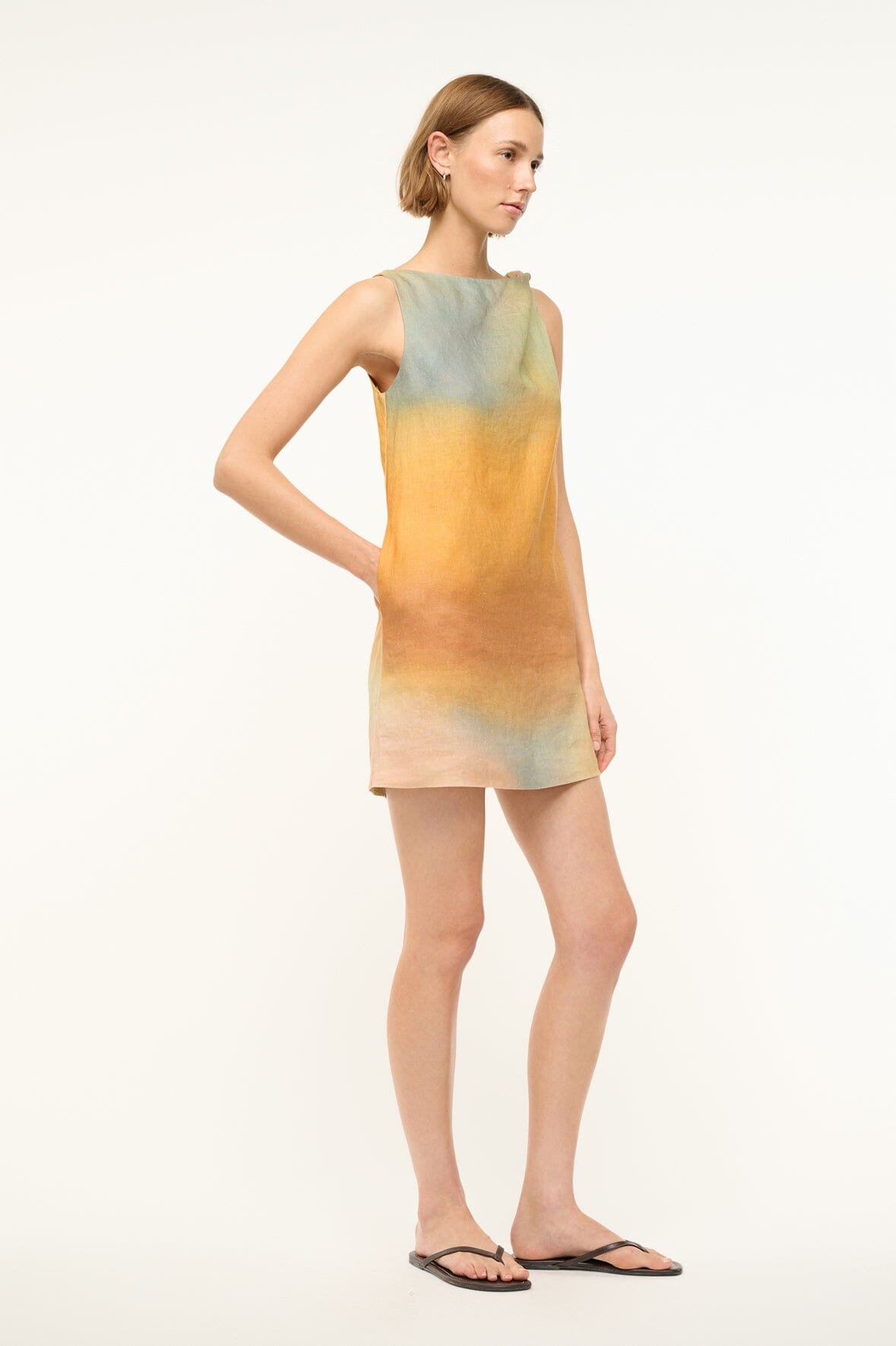 Image BOA LINEN DRESS | PASTEL CLOUDS 3 of 6 and Clicking this image will trigger a zoom pop-up