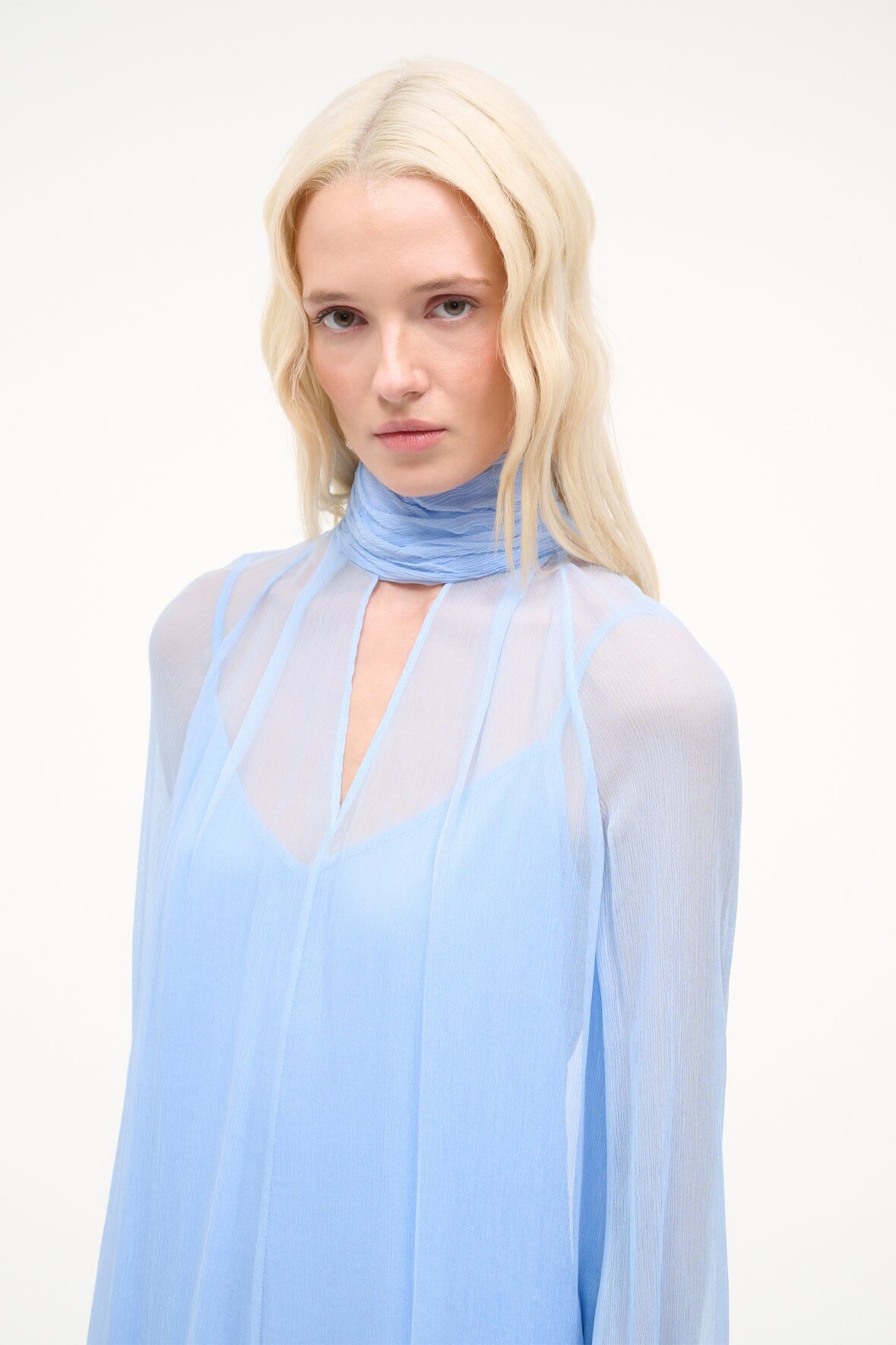 STAUD, Esther Mini Dress in Clear Blue, Size Medium STAUD, Esther Mini Dress in Clear Blue, Size Medium