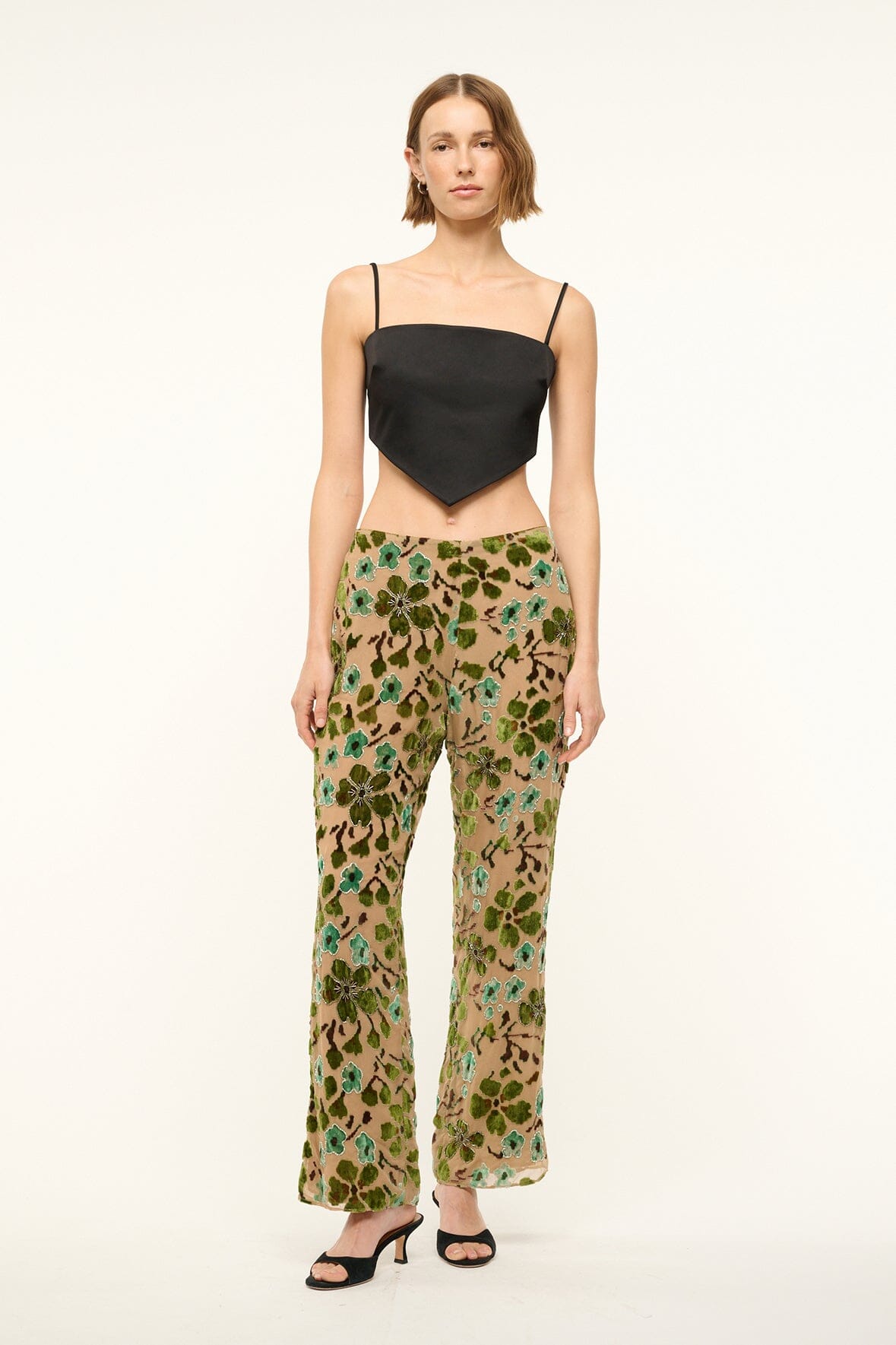 Image AVOLA PANT | MOSS FLORAL TAPESTRY 1 of 4 and Clicking this image will trigger a zoom pop-up