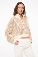 Image CROPPED HAMPTON SWEATER | BREEZE CREME 4 of 7