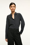 Image ROXBURY SILK SHIRT | BLACK 1 of 5