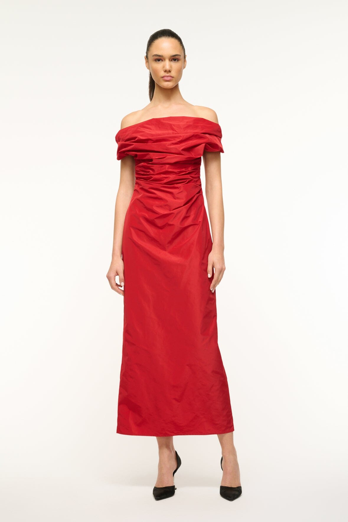 Image ANDREA DRESS | ROUGE 1 of 7 and Clicking this image will trigger a zoom pop-up