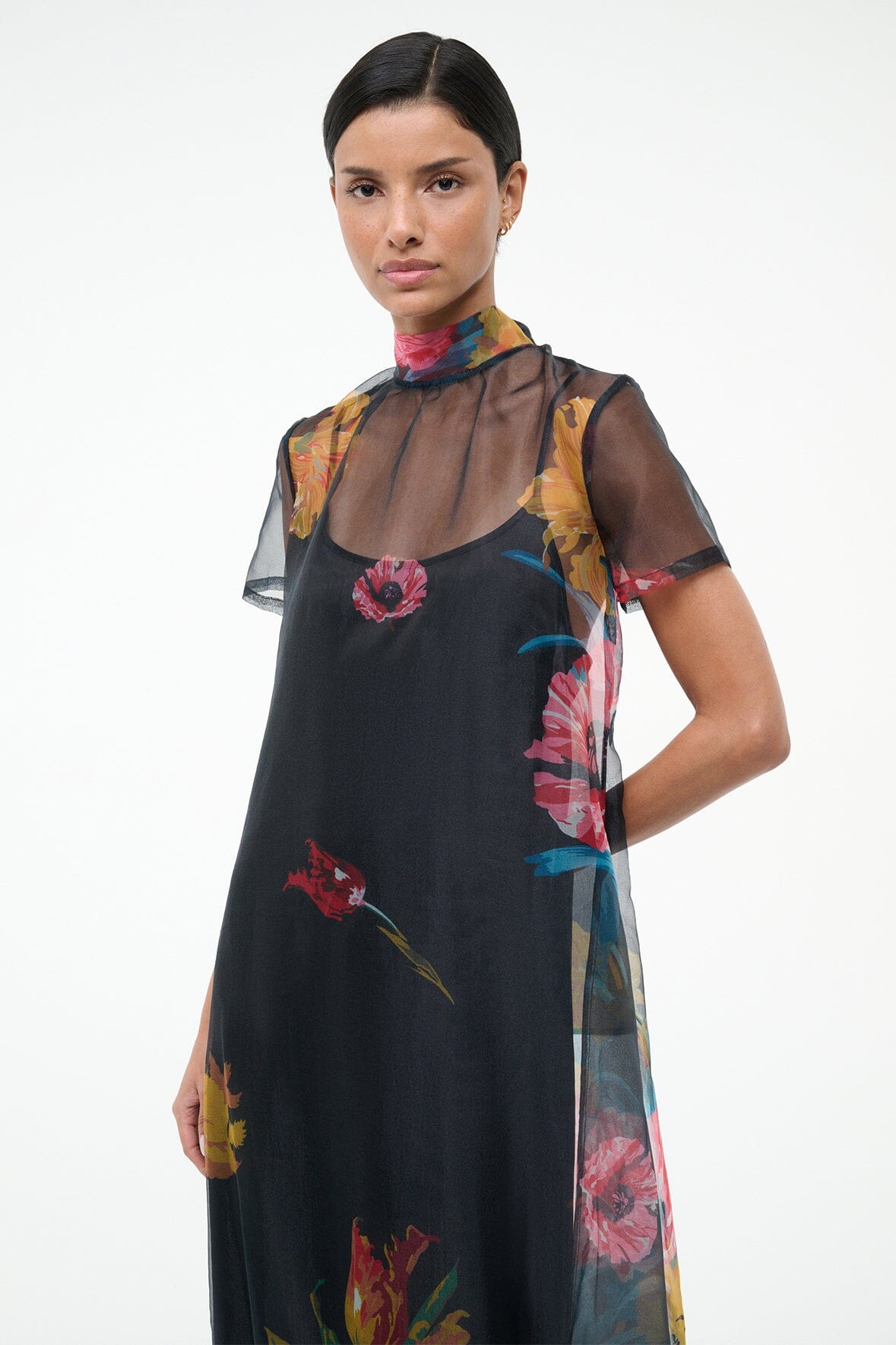 STAUD, Calluna Dress in First Bloom Night, Size Large STAUD, Calluna Dress in First Bloom Night, Size Large