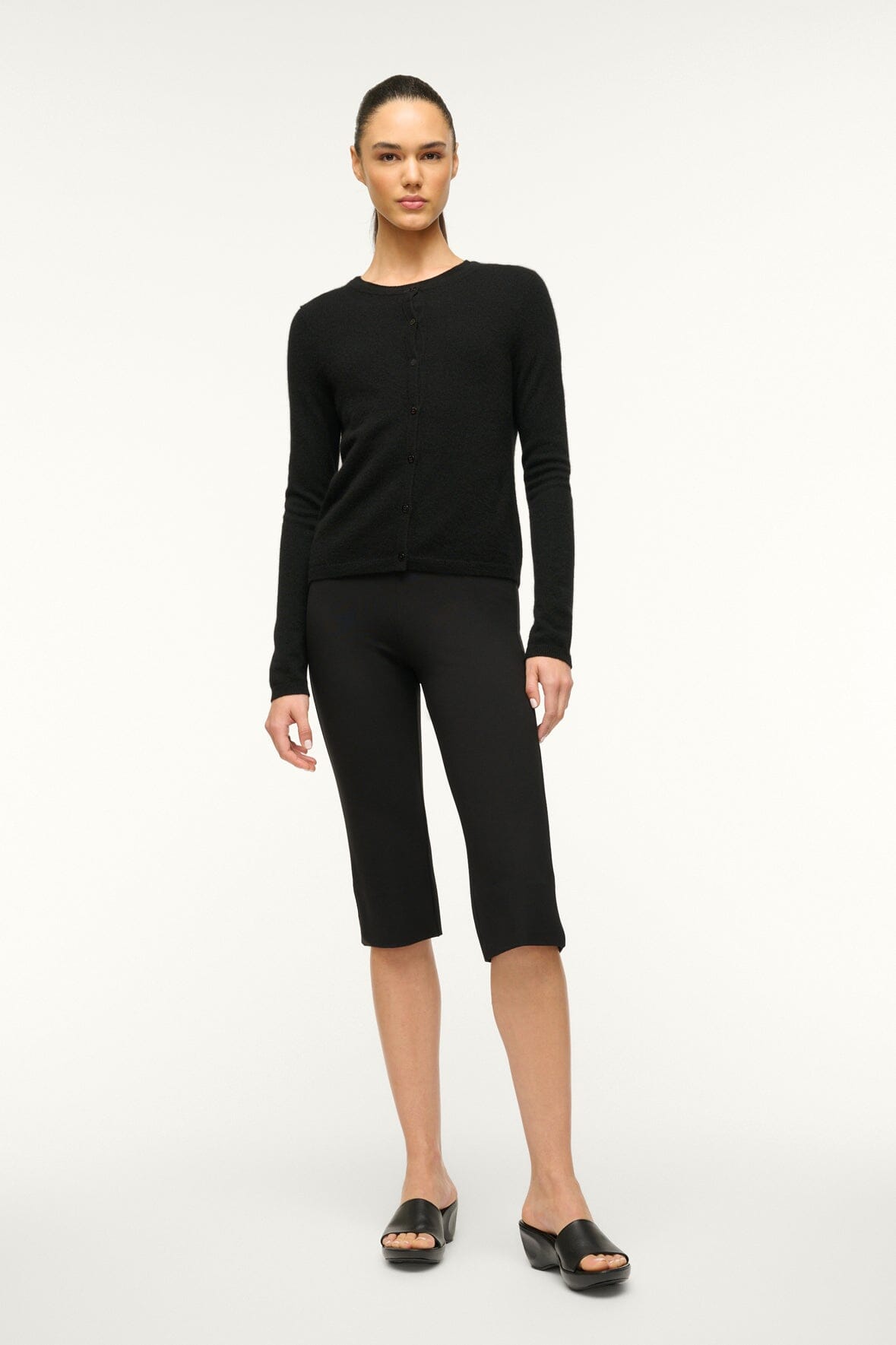 Image MIDNIGHT CASHMERE CARDIGAN | BLACK 2 of 6 and Clicking this image will trigger a zoom pop-up