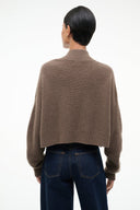 Image CASHMERE CROPPED HAMPTON SWEATER | TRUFFLE 3 of 5