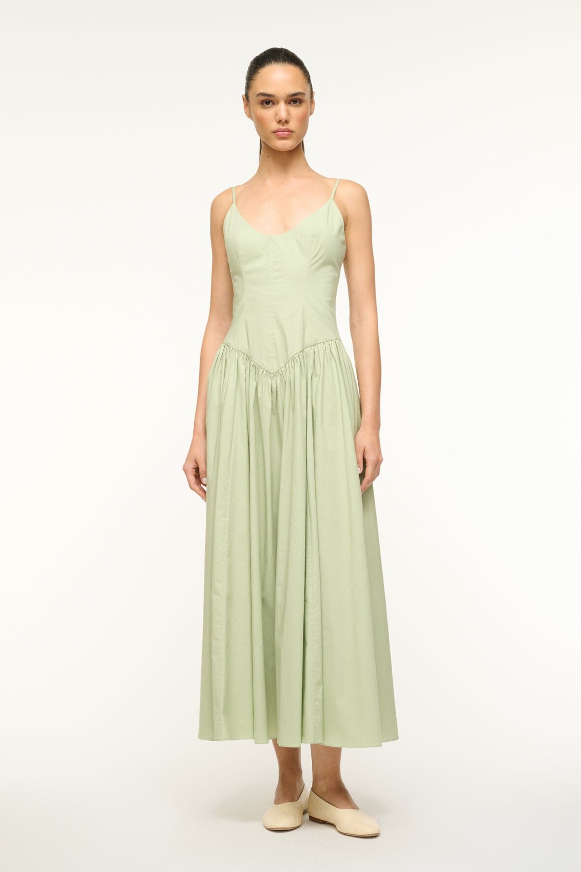 Image DENA DRESS | PALE JADE 1 of 5 and Clicking this image will trigger a zoom pop-up