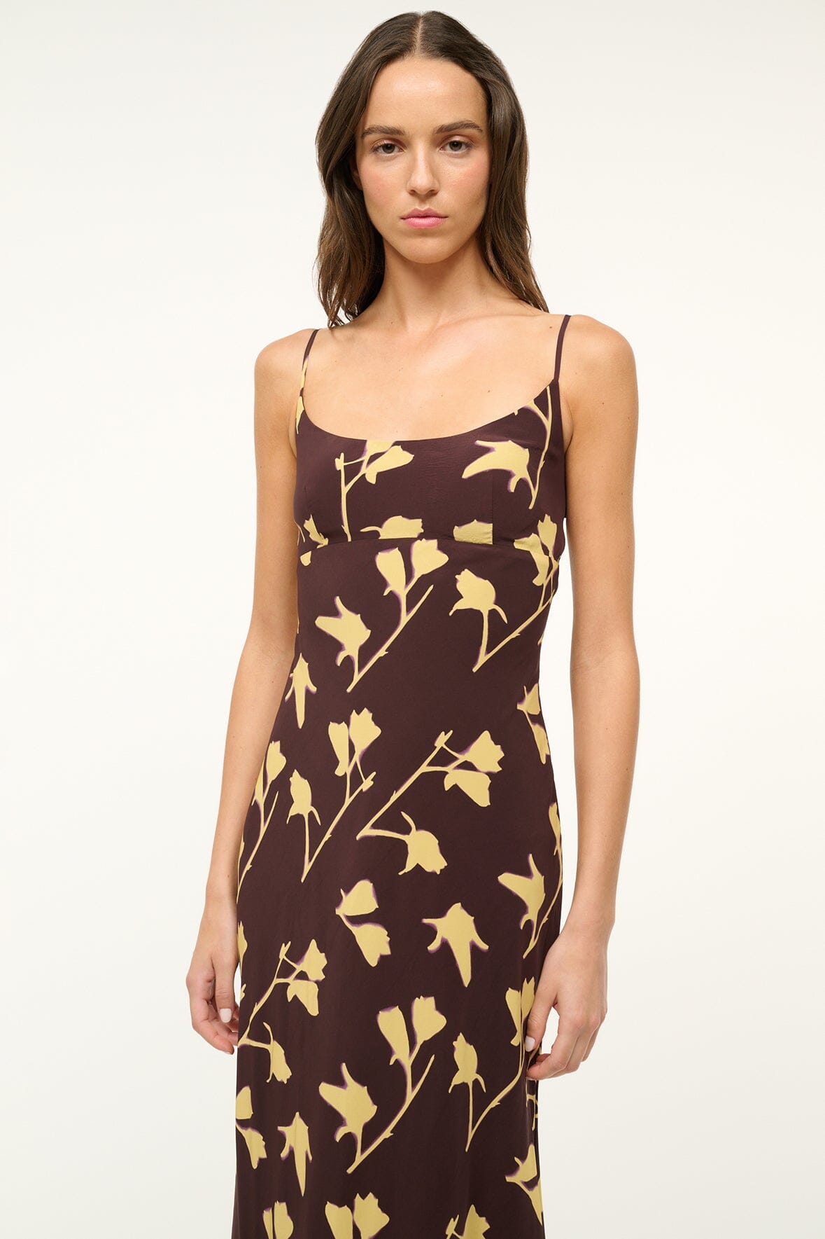 Image DINAH DRESS | EARTH PRESSED FLORAL 3 of 5 and Clicking this image will trigger a zoom pop-up