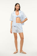 Image GABI COVERUP SHORT | SKY GINGHAM 1 of 7