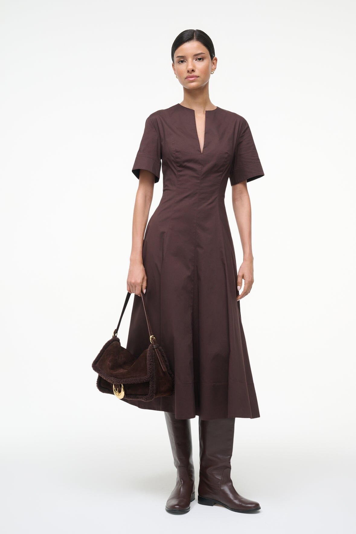 Image HARLOW MEDIUM BAG | ESPRESSO SHEARLING 8 of 8 and Clicking this image will trigger a zoom pop-up