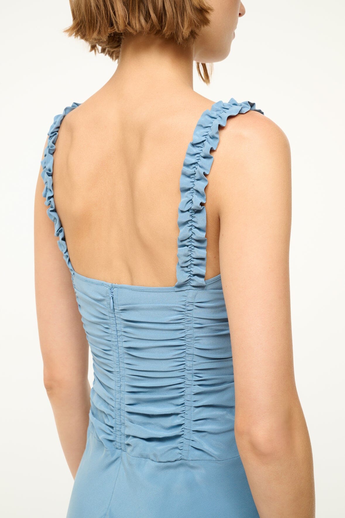 Image NIC SILK MAXI DRESS | SLATE BLUE 6 of 6 and Clicking this image will trigger a zoom pop-up