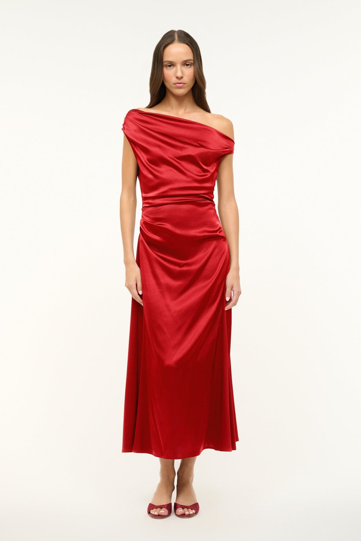 Image PHARE SILK DRESS | ROUGE 1 of 4 and Clicking this image will trigger a zoom pop-up