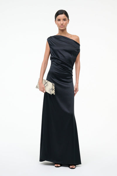 staud nic silk maxi dress Staud Nic Ruched Sleeveless Silk Maxi Dress Size:6 $595 NWT