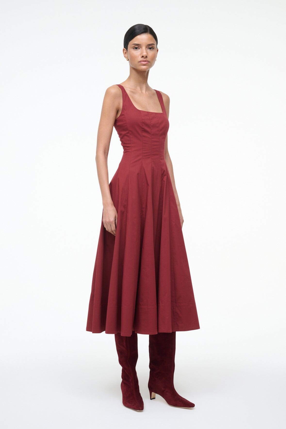 Image WELLS DRESS | SANGRIA 2 of 6 and Clicking this image will trigger a zoom pop-up