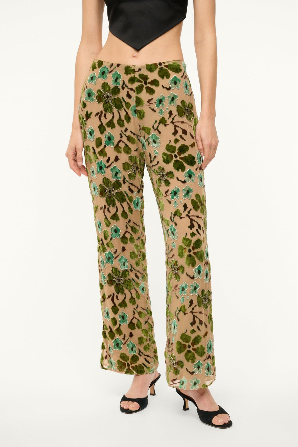 Image AVOLA PANT | MOSS FLORAL TAPESTRY 2 of 4 and Clicking this image will trigger a zoom pop-up