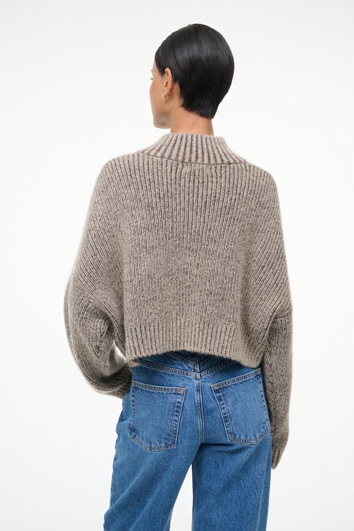 Image CROPPED HAMPTON SWEATER | BISQUE 3 of 5 and Clicking this image will trigger a zoom pop-up