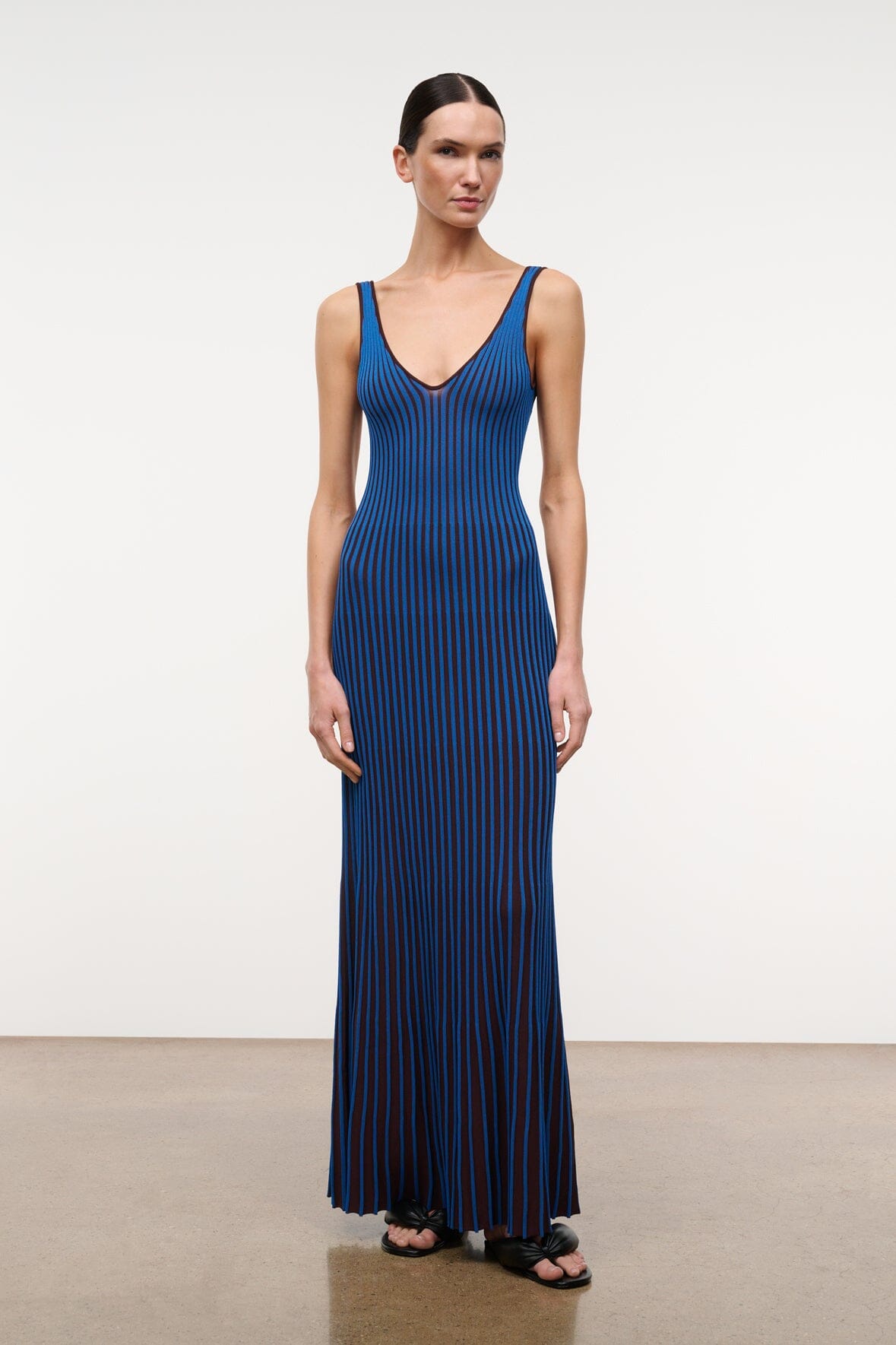 claretta dress navy clear blue STAUD STAUD CLARETTA DRESS NAVY CLEAR BLUE - R25R2201VN-NVCL