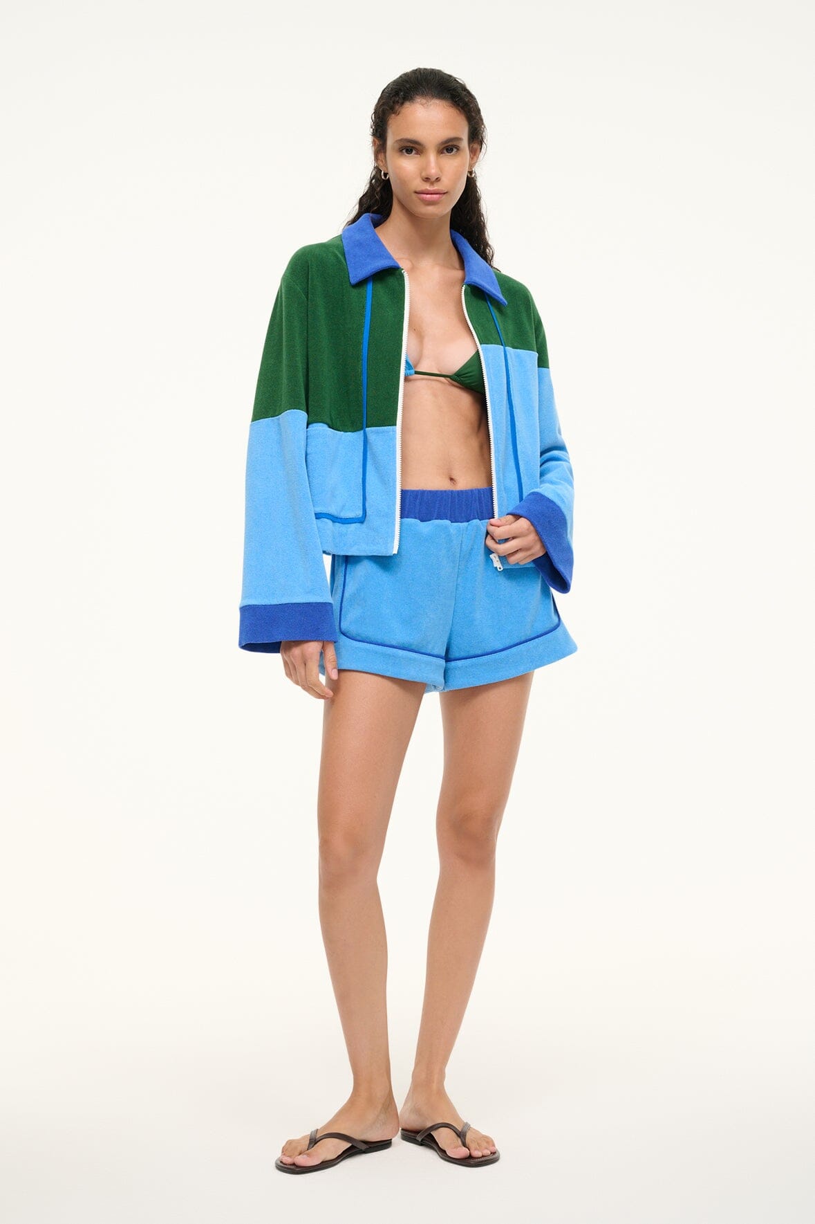 Image CARLI JACKET | DEEP SEA JUNGLE SKY 3 of 9 and Clicking this image will trigger a zoom pop-up