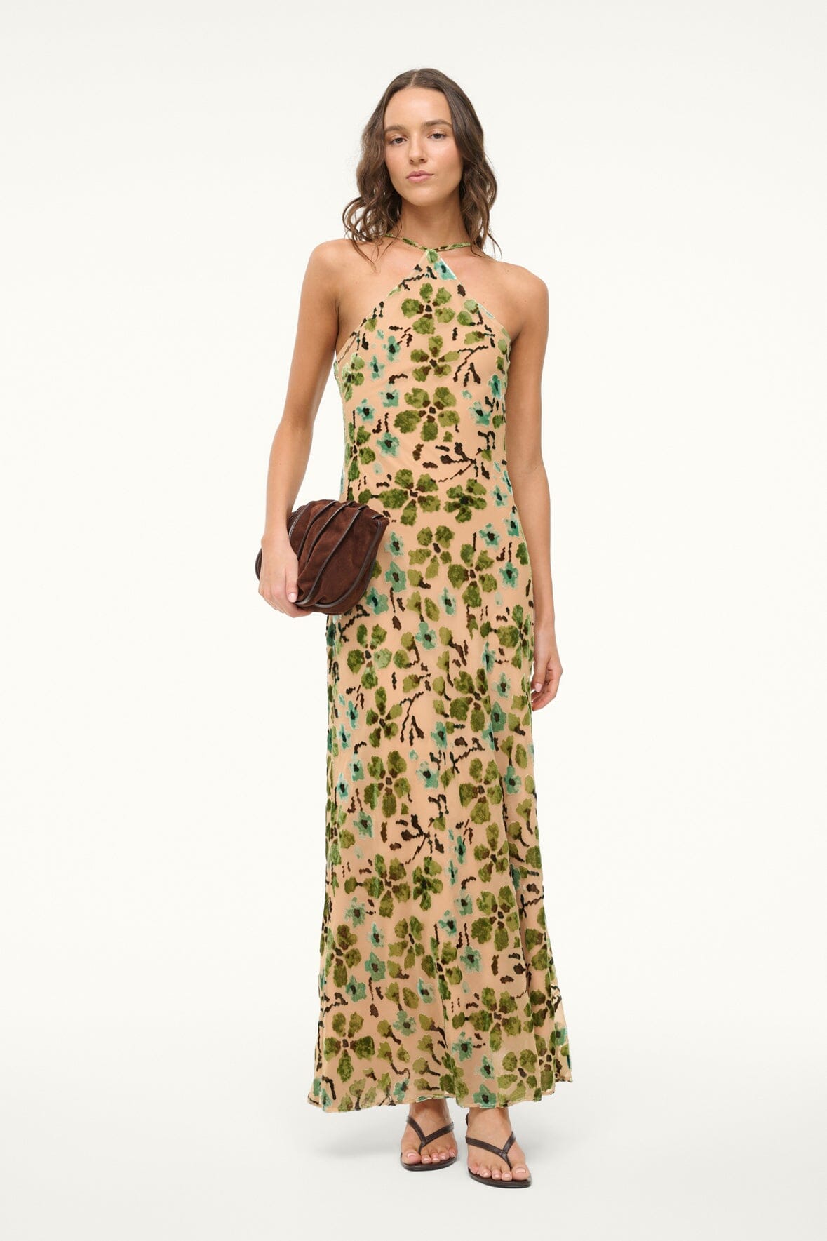 Image CUBISM DRESS | MOSS FLORAL TAPESTRY 1 of 5 and Clicking this image will trigger a zoom pop-up