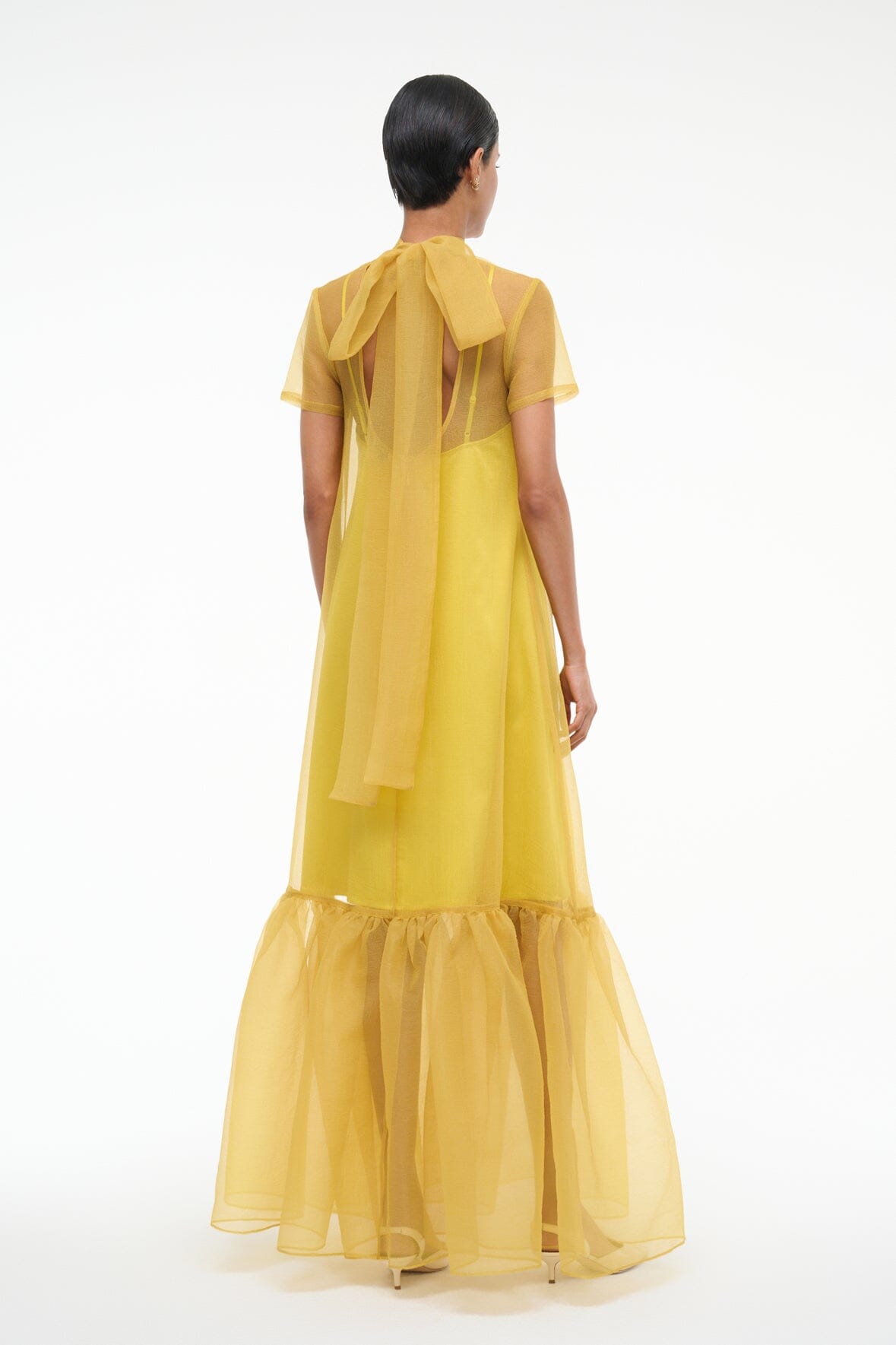 Image CALLUNA DRESS | CHARTREUSE 2 of 6 and Clicking this image will trigger a zoom pop-up