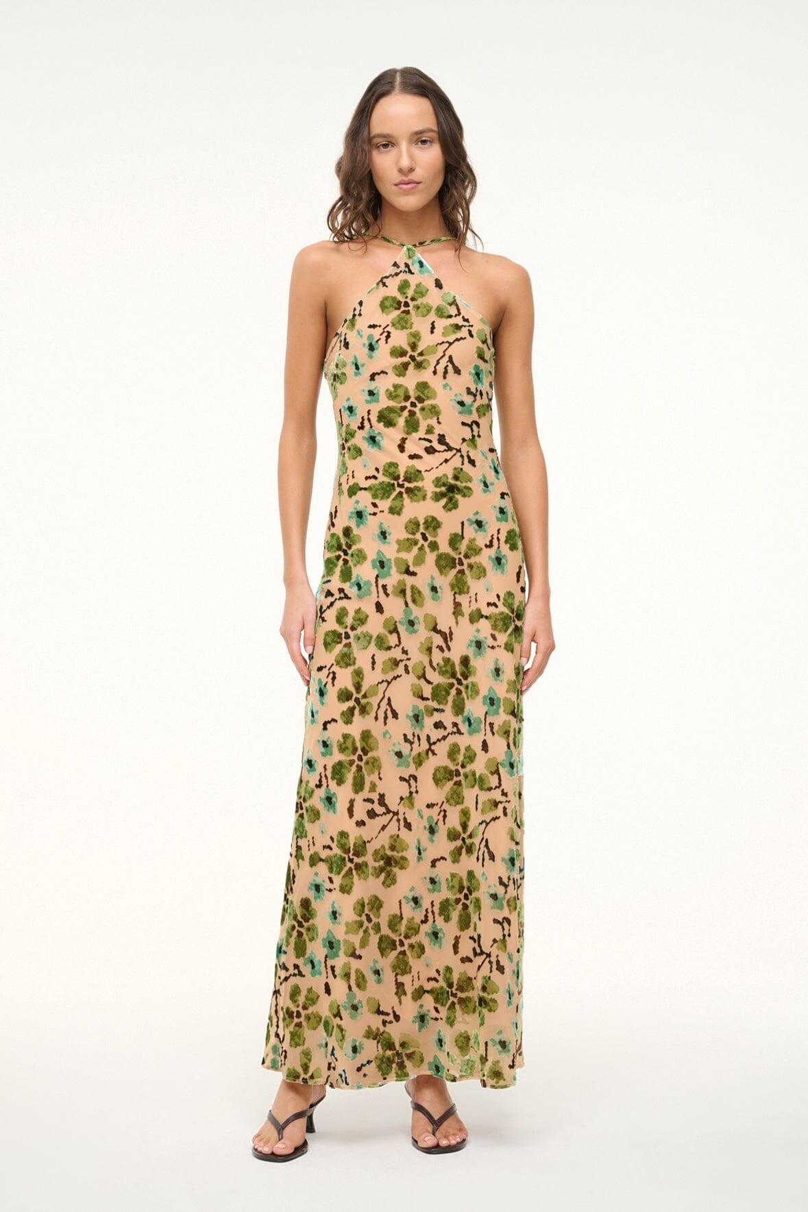 Image CUBISM DRESS | MOSS FLORAL TAPESTRY 1 of 6 and Clicking this image will trigger a zoom pop-up