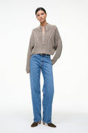 Image CROPPED HAMPTON SWEATER | BISQUE 4 of 5
