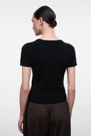 EASY CASHMERE TEE | BLACK BLACK / XS