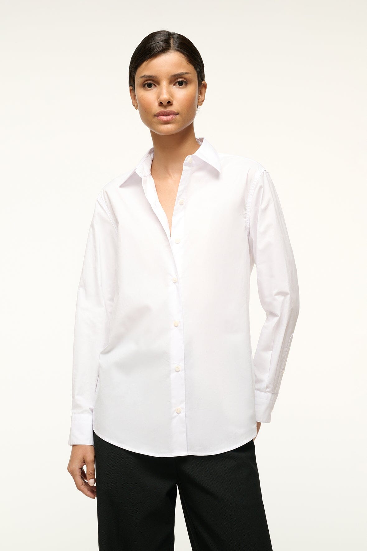 Image ROXBURY POPLIN SHIRT | WHITE 3 of 5 and Clicking this image will trigger a zoom pop-up