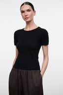 EASY CASHMERE TEE | BLACK BLACK / XS