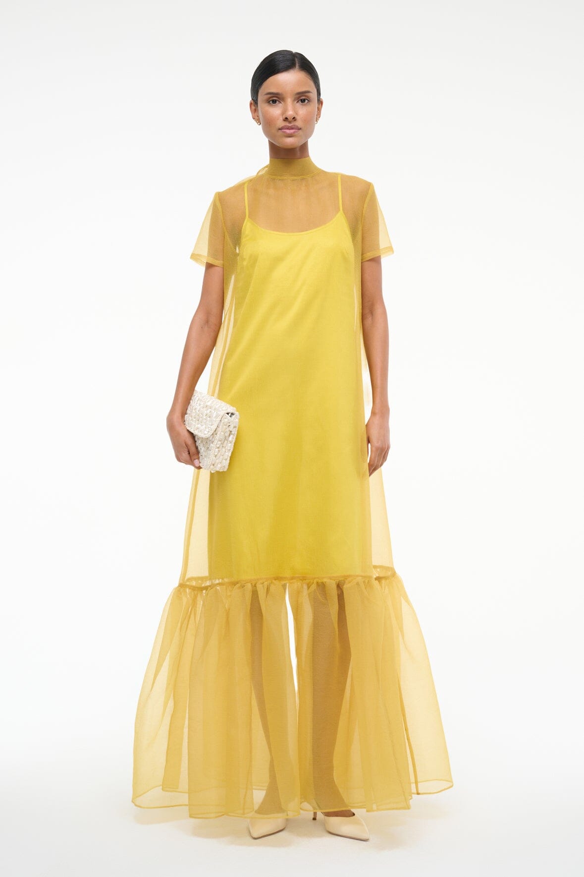 STAUD, Calluna Dress in Chartreuse, Size Small STAUD, Calluna Dress in Chartreuse, Size Small