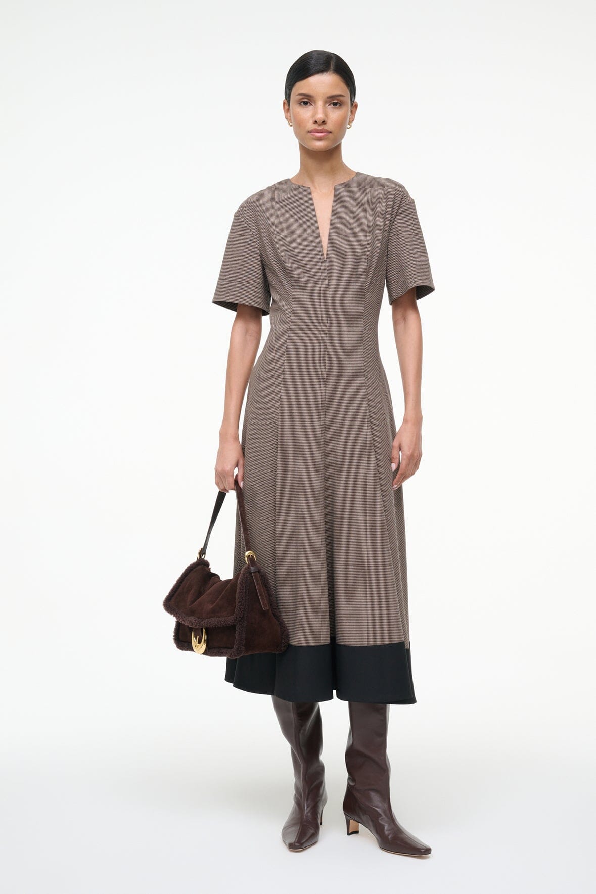 STAUD, Frances Dress in Houndstooth, Size 8 STAUD, Frances Dress in Houndstooth, Size 8