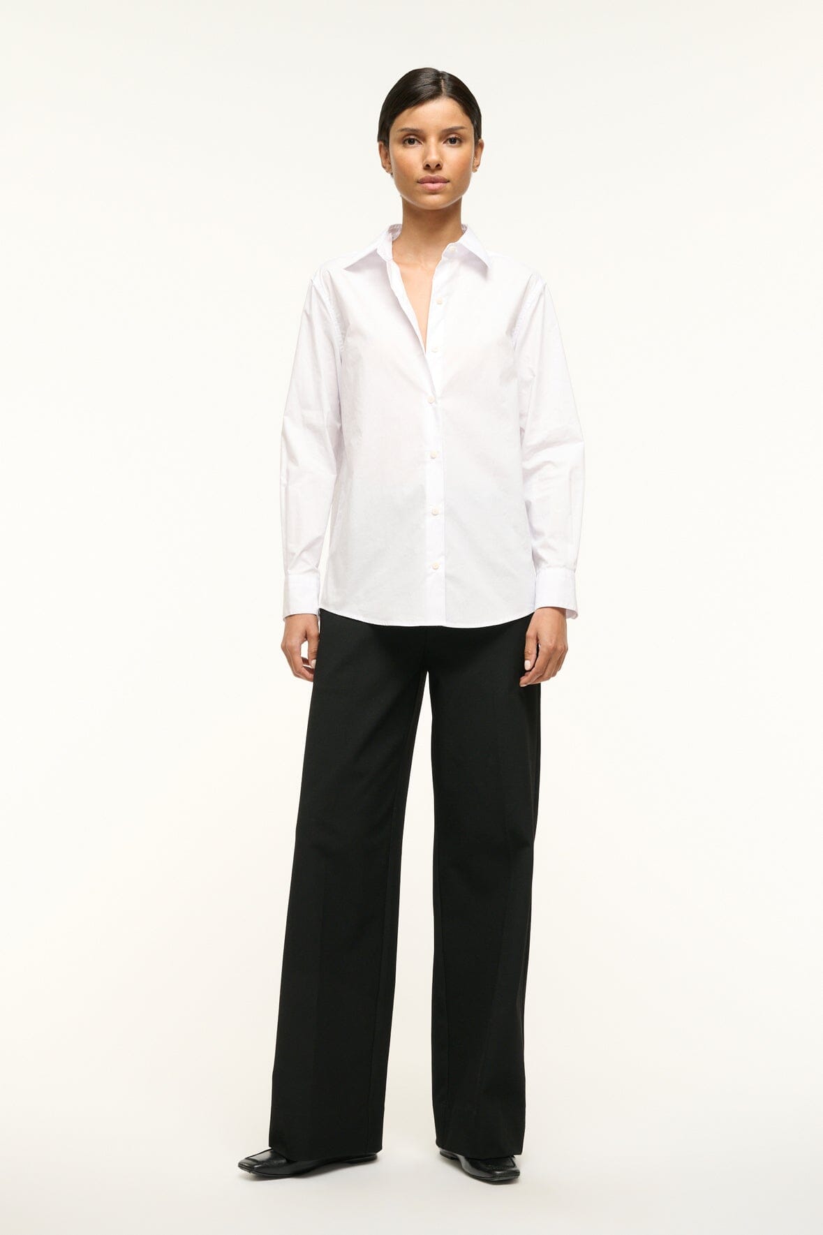 Image ROXBURY POPLIN SHIRT | WHITE 2 of 5 and Clicking this image will trigger a zoom pop-up