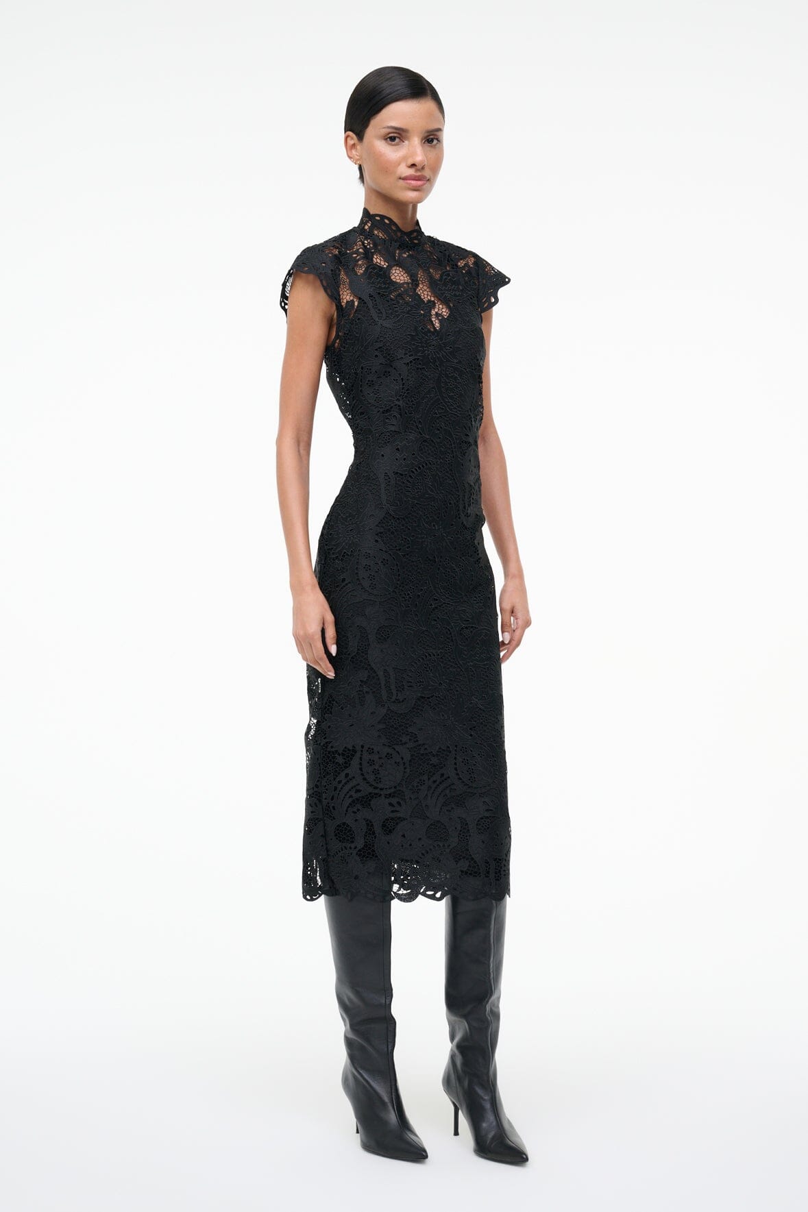staud lace up dress STAUD Whimsy Lace Mini Dress