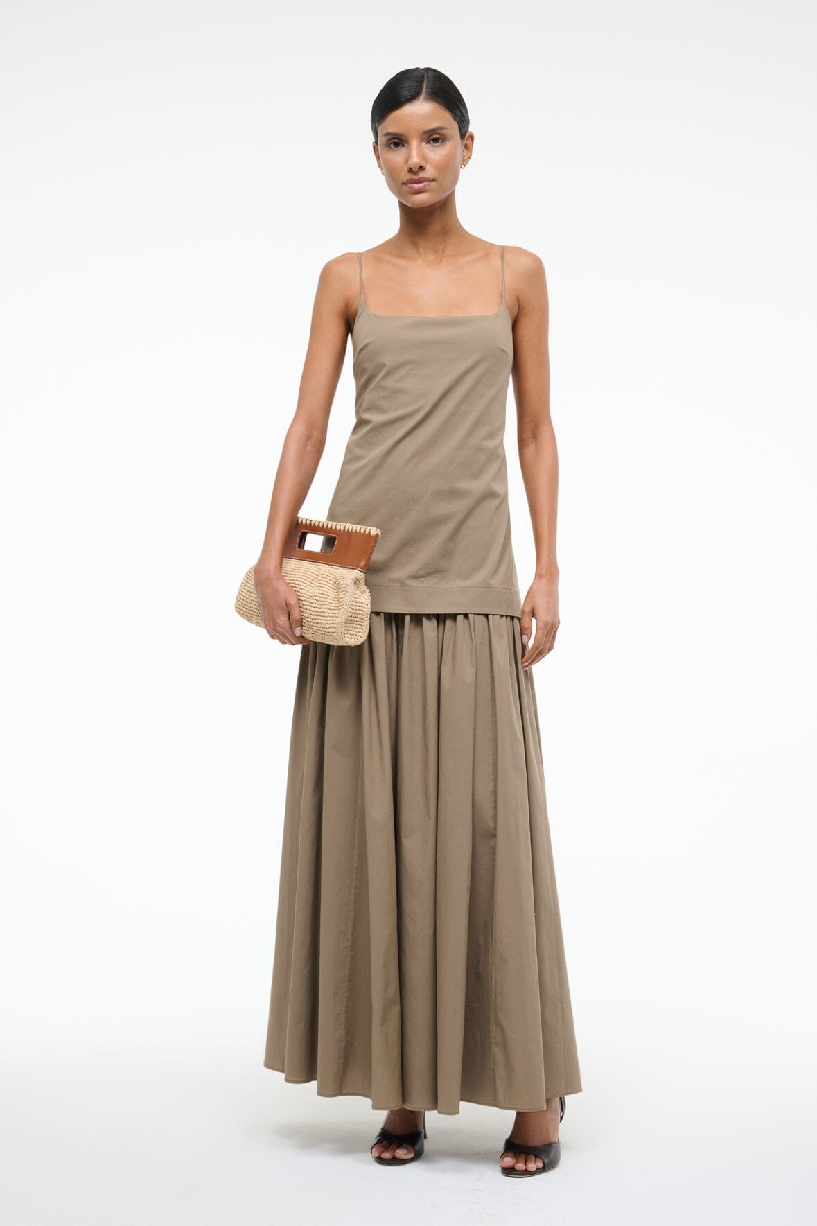 Image ARI DRESS | TAUPE 5 of 6 and Clicking this image will trigger a zoom pop-up