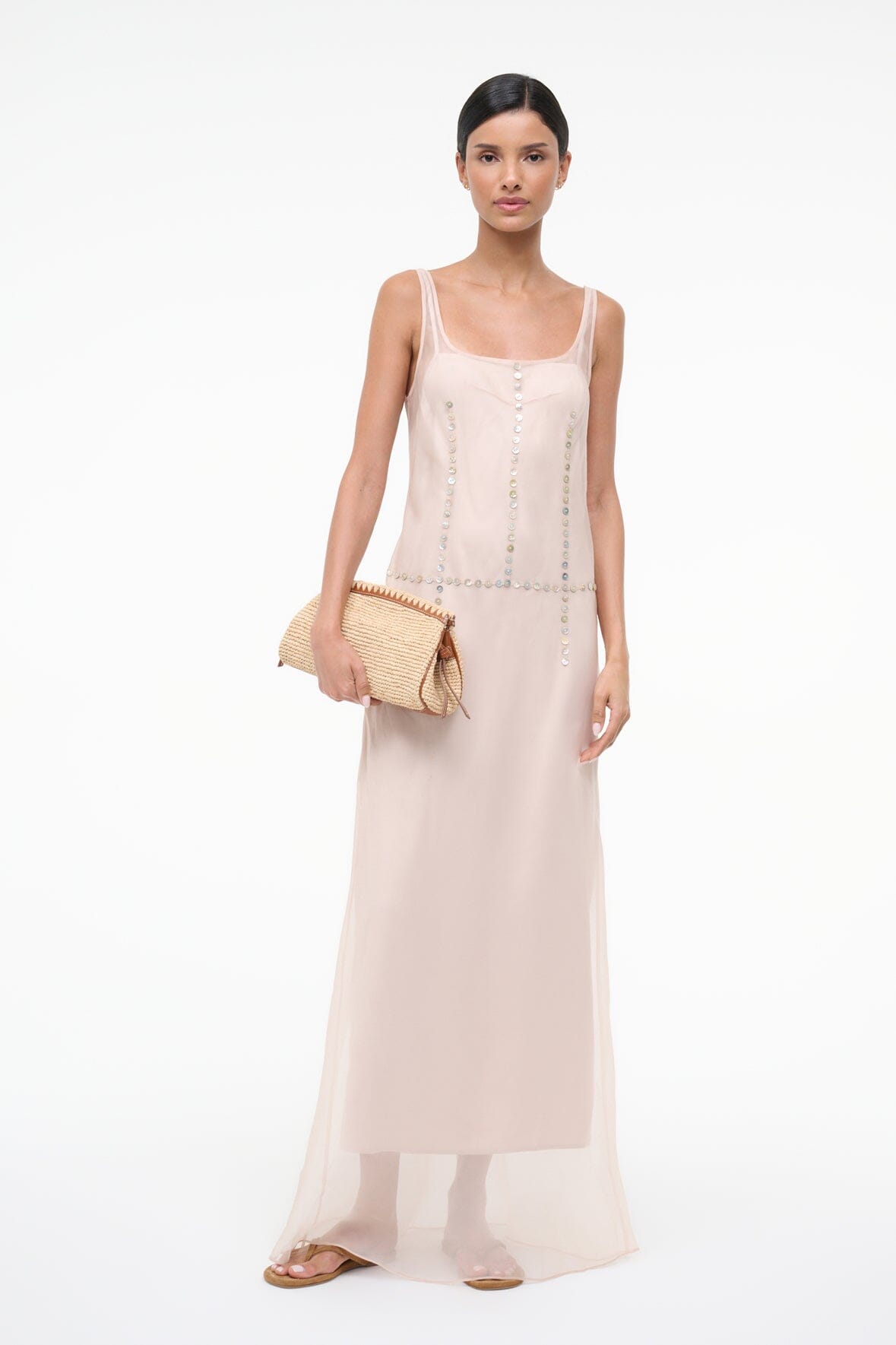 STAUD, Greta Silk Dress in Fawn, Size 4 STAUD, Greta Silk Dress in Fawn, Size 4