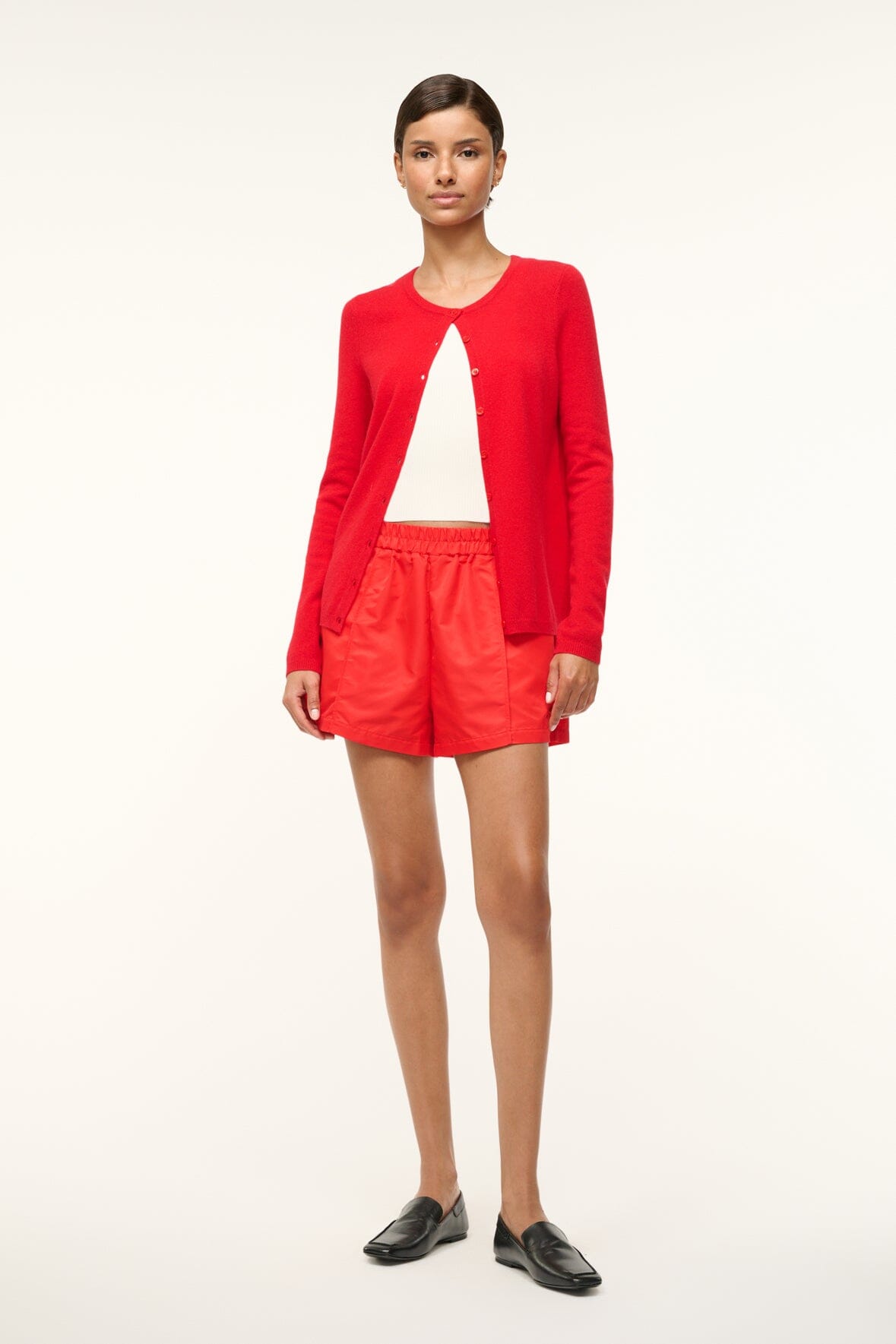 Image ADAN CASHMERE CARDIGAN | RED ROSE 2 of 3 and Clicking this image will trigger a zoom pop-up