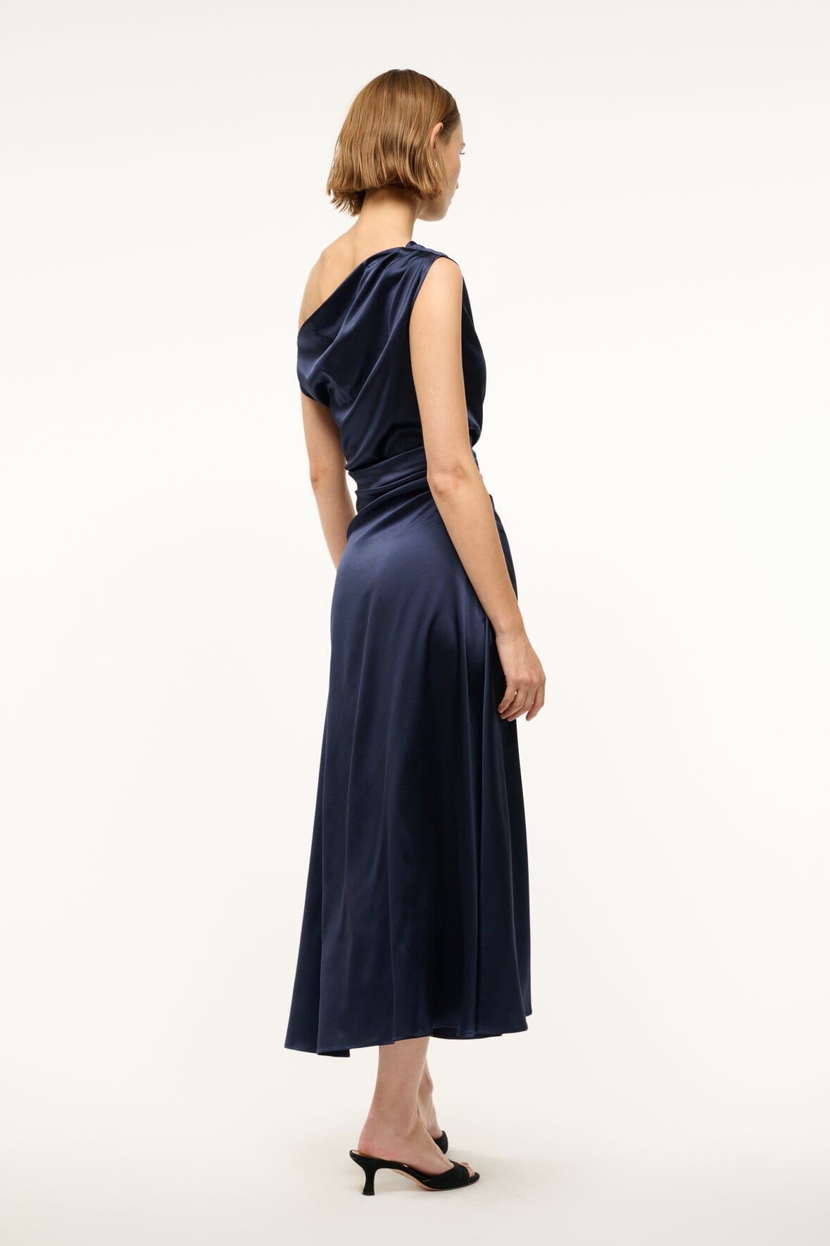 Image PHARE SILK DRESS | NAVY 3 of 6 and Clicking this image will trigger a zoom pop-up