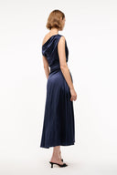 staud blue silk dress STAUD, Phare Silk Dress in Navy, Size 14